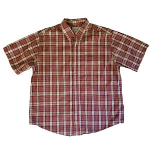 Men's CARHARTT Casual Red Plaid Shirt Button-Down SZ XL Extra‎ Large Work